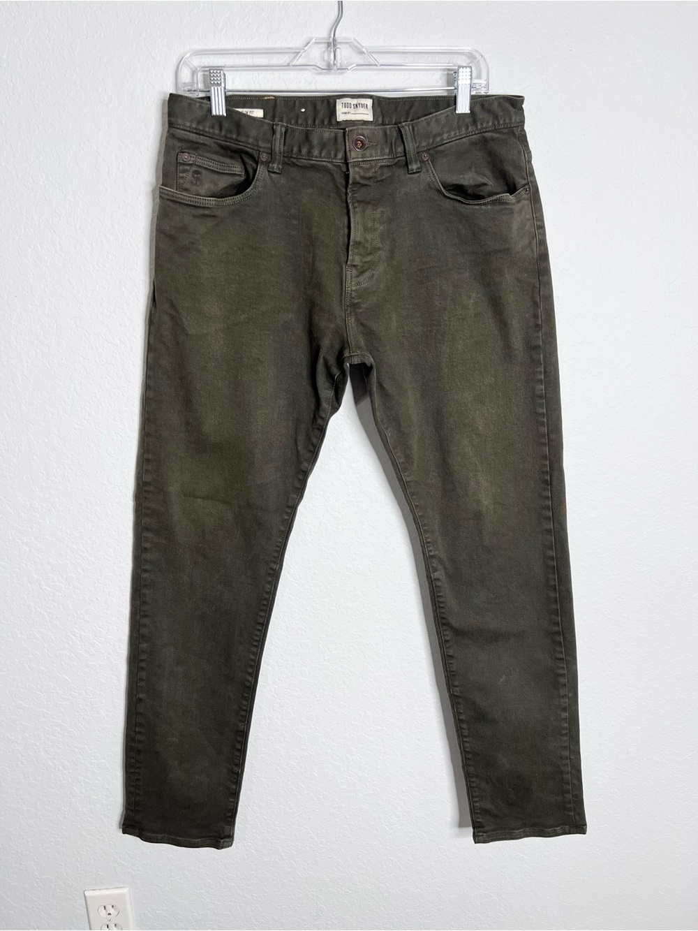 Todd Snyder Slim Fit  5 Pocket Stretch Jeans Men’s 33 X 32 Olive Green H